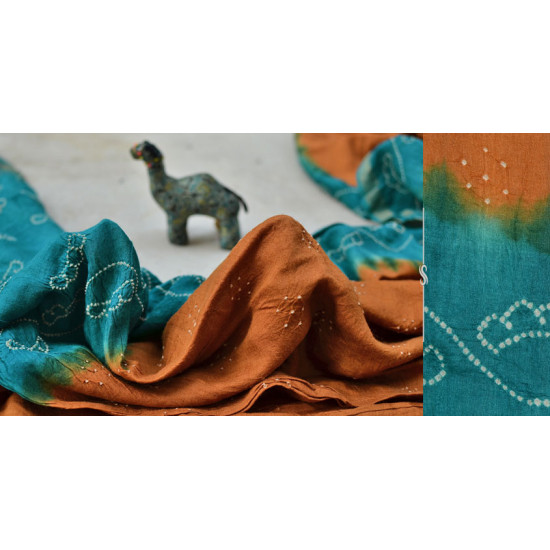 Roha ★ Bandhani & Ajrakh ★ Tussar silk saree { P }